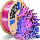OVV3D PLA Filament 1.75mm, Silk PLA Dual Color 3D Printer Filament, Blue Red Coextrusion Filament, Color Change Every Inch Filament 3D Printing Materials +/-0.02mm, 1kg/2.2lb
