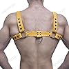 Harnais en cuir pour homme fabriqué en cuir véritable avec boucles et sangle réglable, jaune, Small #2