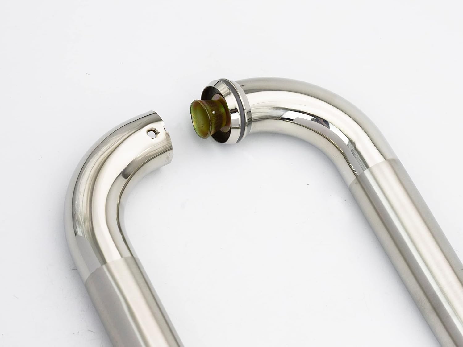 SARNESHWERAM Indian Stainless Steel Heavy Glas to Glas Door Lock - No Drilling Lock for 10mM-12mm& Glas Handle Stainless Steel D Shape Glas Door Pipe Pull Handle Size10 INCH Handle 2