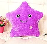 Rainbow Fox - Cojín de peluche con luz led, color rosa, amarillo, blanco, lila y azul, para camping y viajes