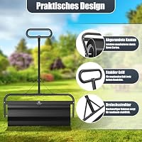 KESSER® Rasenwalze Metall befüllbar mit Wasser oder Sand mit 63 Liter Füllvolumen & 99cm breit | Gartenwalze inklusive Handschuhe | Handwalze Rasenroller Ackerwalze Walze in Schwarz – Ansicht 5
