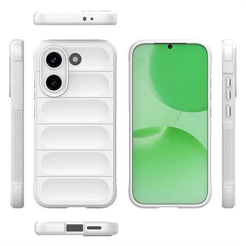 �X�}�z�J�o�[ �Ή��@�� for Redmi Turbo 5,�Ή��@�� for Xiaomi Poco X8 Pro �J�����ی엎���h�~ TPU���o�C���\�t�g�P�[�X White