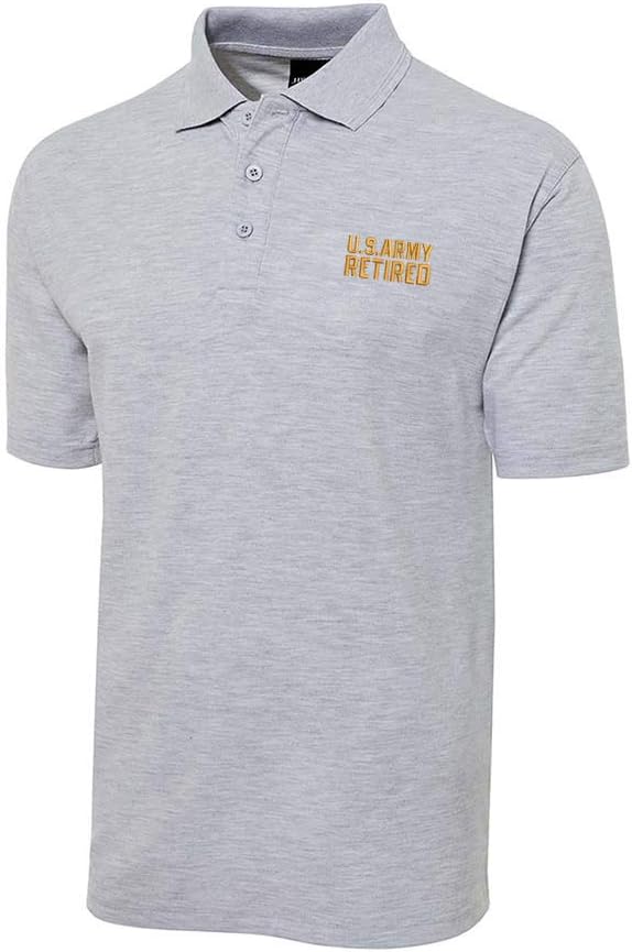 Polo Shirts for Men U.S. Army Retired Embroidered Short Sleeve Mens Polo Shirt