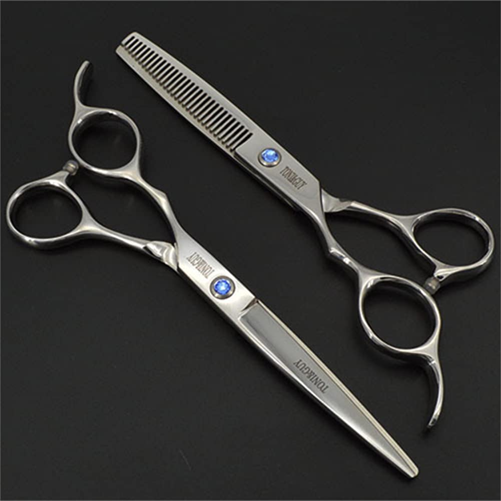 Ciseaux De Coupe De Cheveux Professionnels À Gauche, Ciseaux De Coiffure en Acier Inoxydable De 6,0 Pouces, pour Hommes Femmes Enfants Animaux Domestiques Salon Salon Coiffeur
