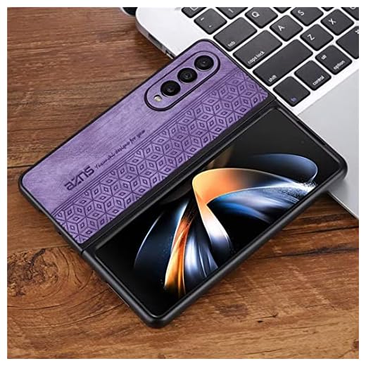 FIRSTPELLA Compatível com Samsung A73 5G, couro premium fino elegante macio aderência TPU macio à prova de choque capas de proteção anti-arranhões para mulheres homens - roxo