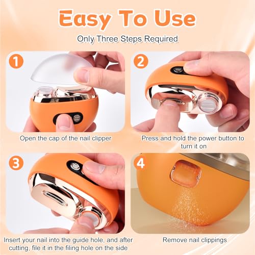 Elektrischer Nagelknipser, 3 in 1 Elektrischer Nagelschneider Nagelfeile Polieren mit LED 3 Gesch- Ultraleise, Elektrische Nagelfeile Baby, Electric Nail Clippers für Kinder Erwachsene
