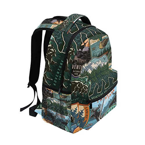 Hussrity National Park Symbol Patch Backpack Large Business Travel Laptop College Student School Computer Backpack Bookbag Casual Daypacks For Men Women #TOP1