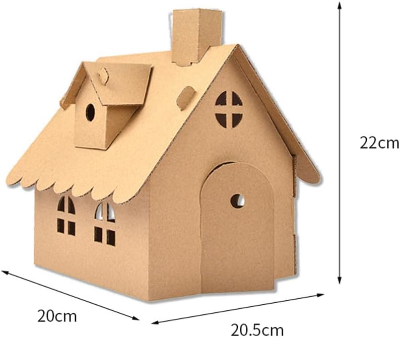 Kisangel 5 Sets Christmas DIY Cardboard House Kit for Kids, Gingerbread House Building Crafting Activity, Light Brown Decorative Cottage for Holiday Fun