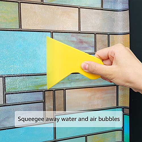 #Niviy 3D Privacy Film + 4-Pack Application Kits# Window Sticker For Bathroom Office Kitchen Window Decor 17.7"X 78.7" #TOP6