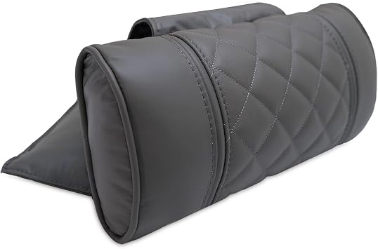 Octane Seating Recliner Head Pillow | Diamond Stitching | Smoke Gray Italian Leather