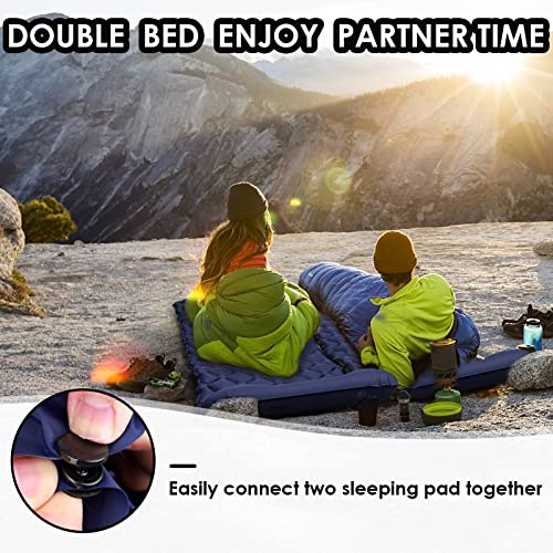 Fineman Sleeping Pad With Built-In Foot Pump, Ultralight Inflatable Sleeping Mat With Pillow & Carry Bag, Lightweight Compact Insulated Camping Mat For Backpacking, Hiking & Traveling #TOP6