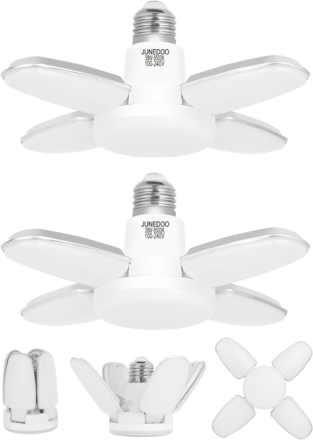 LED Garage Light 38W,E26 Edison Screw Bulbs,6500K Daylight White,4200Lm,300W Incandescent Bulbs Equivalent,No Dimmable,Pack of 2