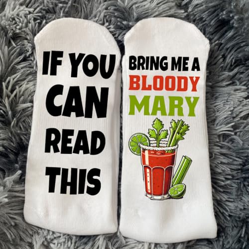 Designs by Kry Bring me a Bloody Mary Socks for Men and Women, Beverages Women's Socks, Men's Bloody Mary Crew Socks3