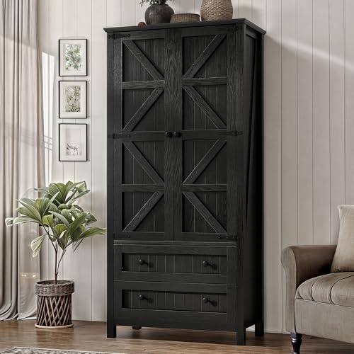 image for DWVO Farmhouse Kitchen Pantry Cabinet, 64.5