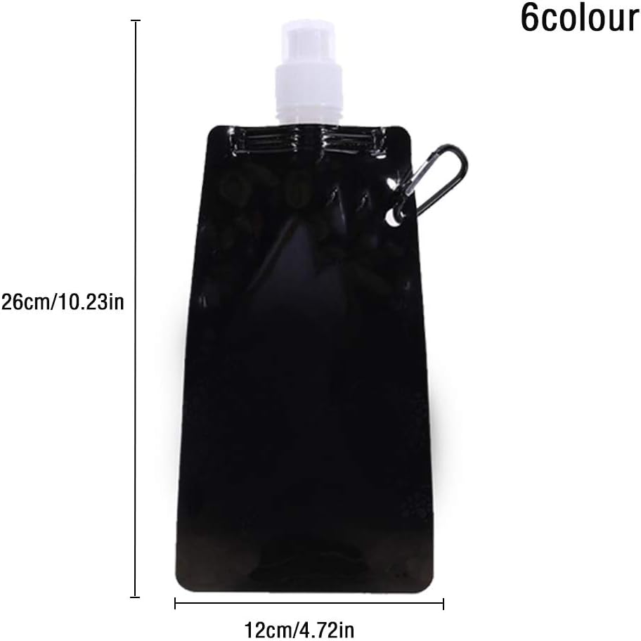 Foldable Sports Bottle,6pcs Collapsible Water Bottle Plastic Water Bag Foldable Water BagsLiquor Pouch Drinks Flasks Reusable Drink Pouches Bags with Clip for Outdoor Sports,Biking,Hiking,Travel - Image 3