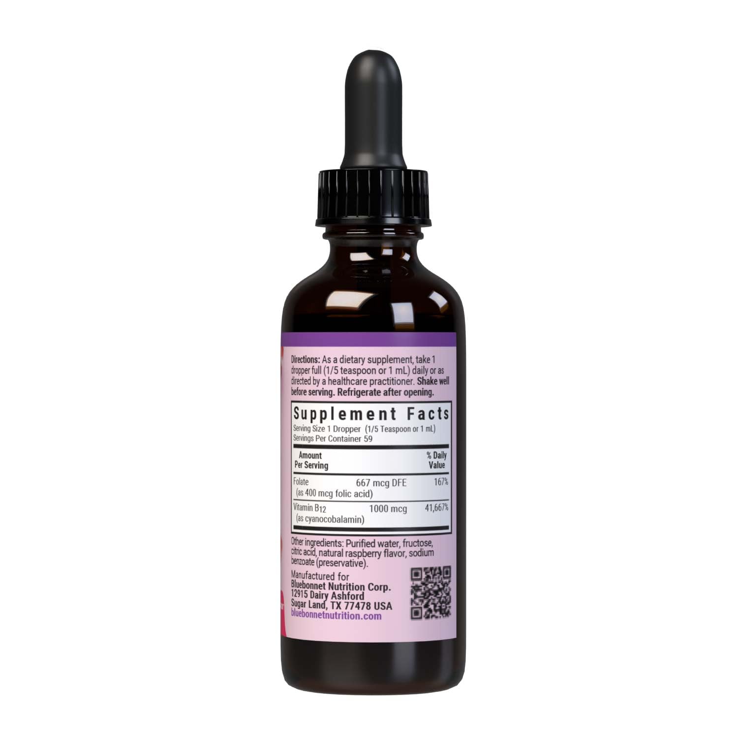 BlueBonnet Nutrition Liquid Vitamin B12 & Folic Acid, 2 fl oz — Amazon image 2
