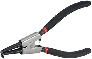 Aexit Hand Tool Pliers 7 Inch External Circlip Bent Nose Plier Snap-Ring Pliers Black Red