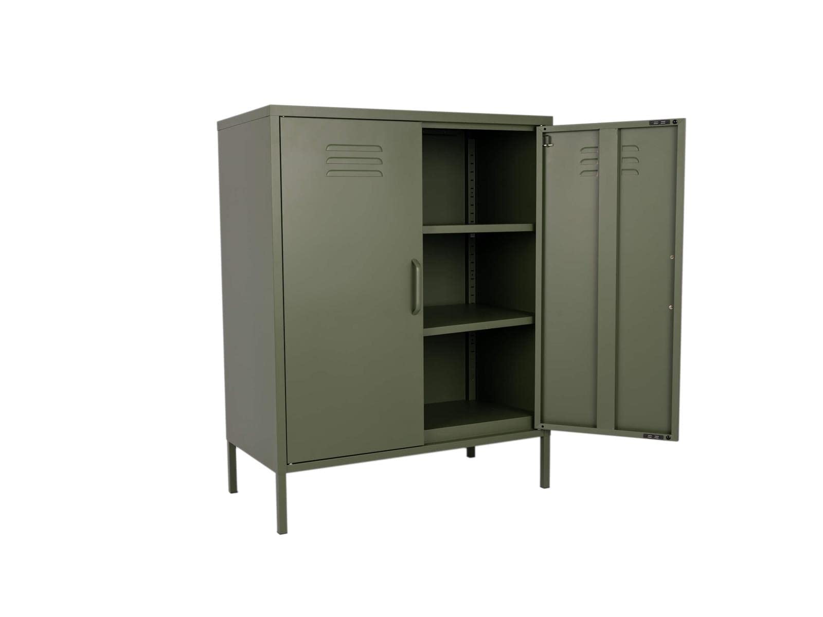 MaximaVida Metallspind Finn Armeegrün 80 x 40 x 102 cm - 2 Regale