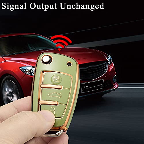 Sanrily Fashion Elegant Key Fob Cover For Audi Q3 Q7 A3 A1 Tt R8 Keyless Remote Keychain Holder Soft Tpu Key Protector Case Shell Gray #TOP4