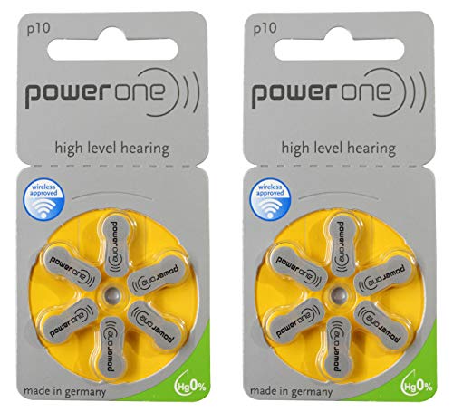 Image of Power One P10 Hearing Aid Battery (Pack Of 2)(12 Cells)