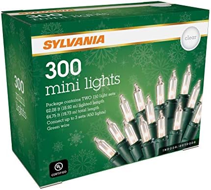 SYLVANIA Mini Christmas Lights, 1 Count (Pack of 1), Clear