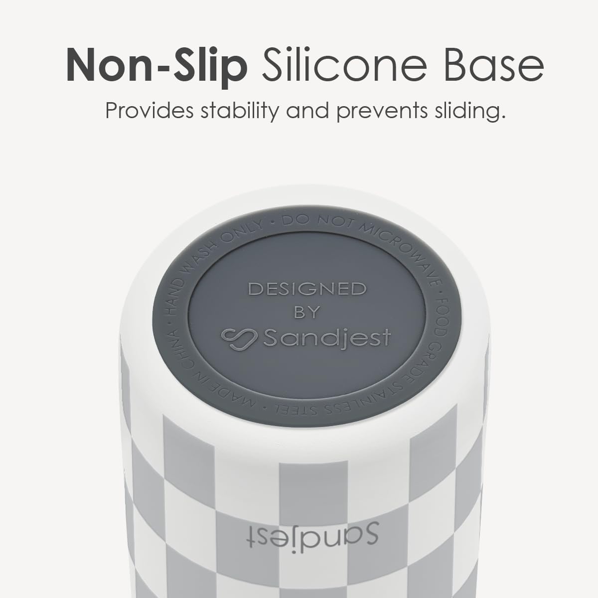 Checkered Insulated Stainless Steel Water Bottle with Straw for Sports and Travel, 32oz, Gifts for Women Girls Friends Teens Birthday Christmas (Grey) - Image 4