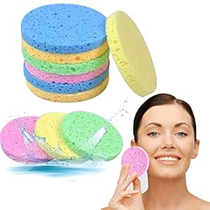 10 Piezas de Esponjas Faciales, Esponja de Celulosa Desmaquillantes Reutilizables, Esponja de Belleza Para Limpieza…