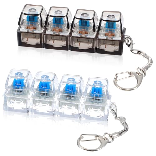 2Pcs Keyboard Fidget Toy, Keyboard Fidget Keychain 4-in-1 Keyboards Decompression