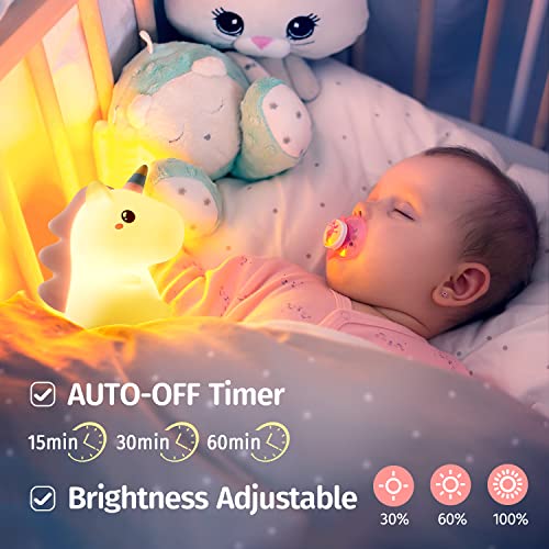 Pikoy Unicorn Night Light For Kids, Remote Sound Machine Baby Night Lights For Kids Room,16 Colors Silicone Kids Night Lights For Bedroom,Usb Rechargeable Night Light Cute Lamp Unicorn Gifts For Girls #TOP2
