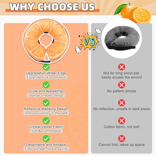 Image of KOOLTAIL Inflatable Dog Cone Collar, Soft Donut E Collar for Dogs After Surgery to Stop Licking Enhanced Alternative, Blow Up Pet Neck Pillow Recovery Adjustable Cone for Dog Cat,Upgrade Size,Orange L