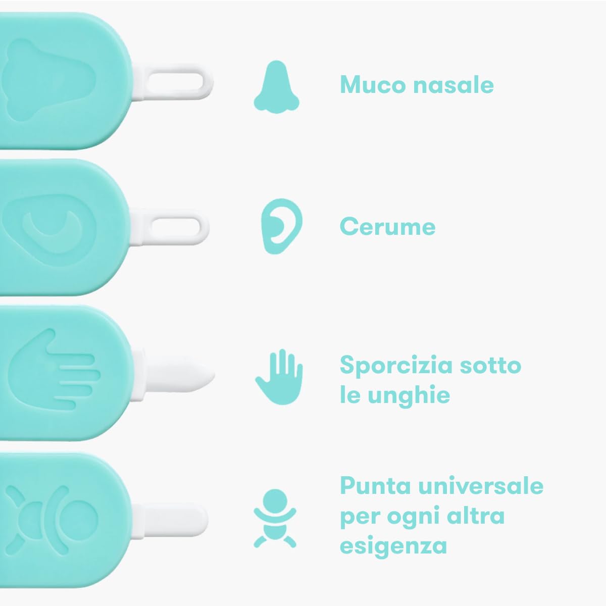 Frida Baby Picker 3 in 1 Pulizia Naso, Orecchie, Ombelico e Unghie – Kit Sicuro con 4 Accessori per Igiene Neonati – Include Custodia per Conservazione