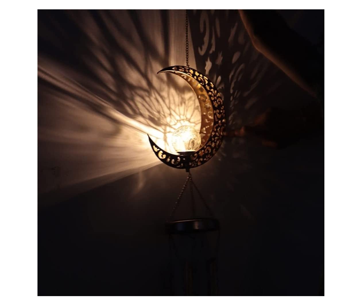 Campanelli A Vento da Giardino Campanelli Eolici Solari per Esterni, Campanelli Eolici A Luce Lunare A LED Sfera di Vetro Scoppiettante per Cortile