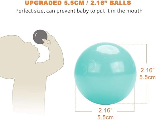 Miniatura 20 de Wonder Space Pelotas suaves de plástico a prueba de aplastamiento sin productos químicos, sin BPA, sin olor, seguras para niños pequeños, piscina