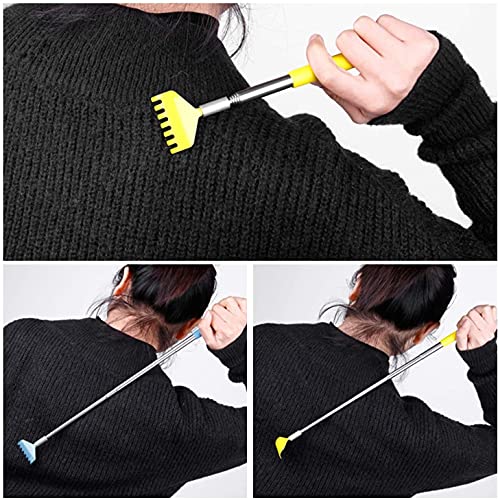 Image of Alexvyan Small Adjustable Portable Extendable Back Scratcher, Metal Stainless Steel Telescoping Itching Stick Tool (Pack of 2 - Model 1)