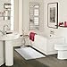 Vdomus High Absorbent Bathroom Rug Mat - Plush Non-Slip Bath Mats for Bathroom Floor, Tub, and Shower - Soft and Extra Thick Toilet Rugs - White, 39'' X 22''