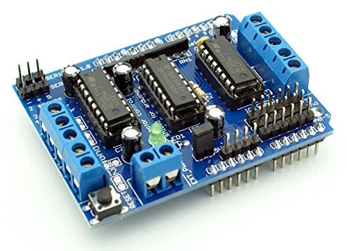 DHRUVPRO L293D Motor Driver Shield For Arduino Uno, Mega2560 Microcontrollers-4 Channel Driver-Bipolar Pulse-Width-Method