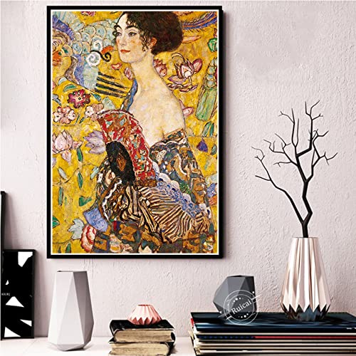 Tableau Gustav Klimt abstrait grande taille 90x150cm fait main