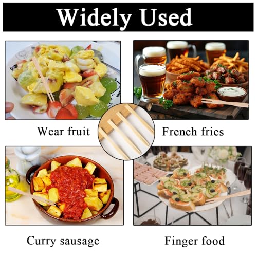 Pommesgabel 88MM, 100 Stück Holzgabeln Pommespieker aus Holz Holzbesteck Partybesteck Pommes Frites Gabeln Partygeschirr für Party Geburtstag Camping und Picknick