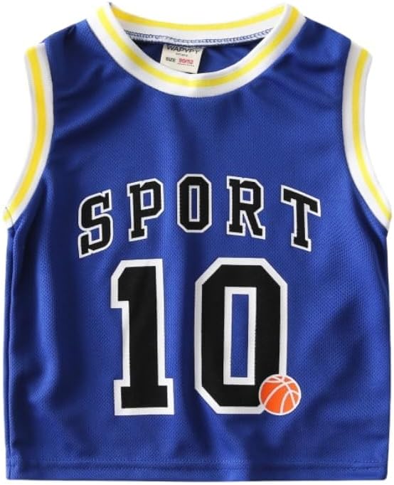 Toddler Kids Sports Athletic Jersey Shorts Set Todder Boys Jerseys Outfit 2 Piece Basketball Tank Top Mesh Shorts Set - Image 2