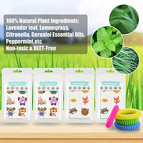 240 Pack Mosquito Repellent Stickers For Kids Adult Outdoor Indoor Travel, Natural Plant Based Ingredients Mosquito Patches Stickers With 4 Pack Mosquito Bracelets #TOP1