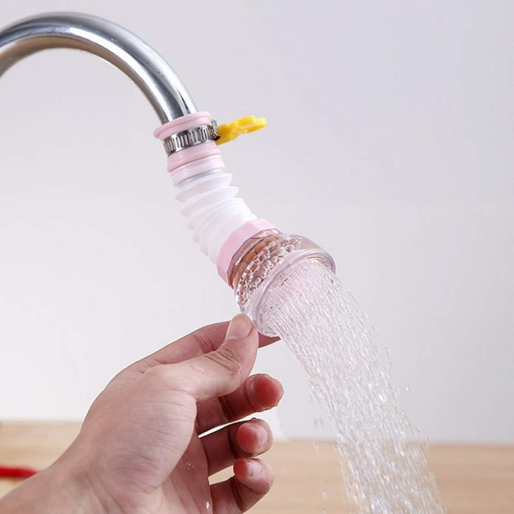 Hemoton Adjustable Rotatable Faucet Filter and Sink Sprayer Extender Attachment Water-Saving Kitchen Tap Nozzle with Splash-Proof Design for Home Kitchen