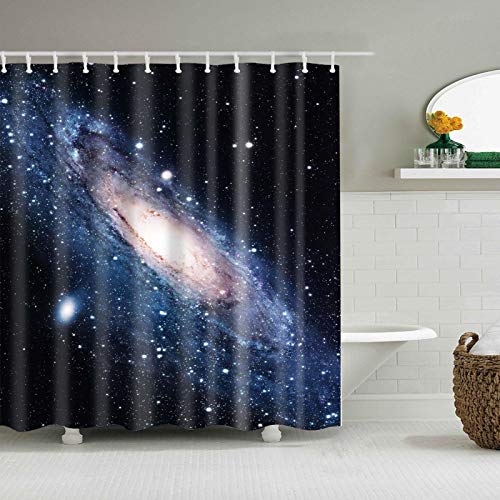Dead Moth Duschvorhang – Sonne, Mond, Sterne, Buntes Boho-Design, Wasserdicht, 183 X 183 Cm, Mit 12 Haken