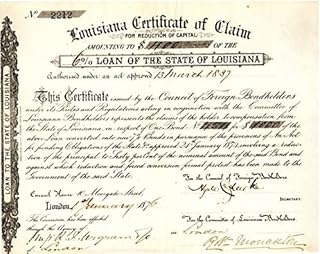Louisiana Certificate of Claim - $1,000 Bond