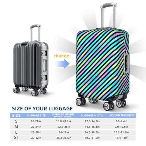 Luggage Cover - Neon Diagonal Stripe Print A Travel Suitcase Covers For Luggage, High Elasticity Suit Case Cover Protector Fits 18-32 Inch2