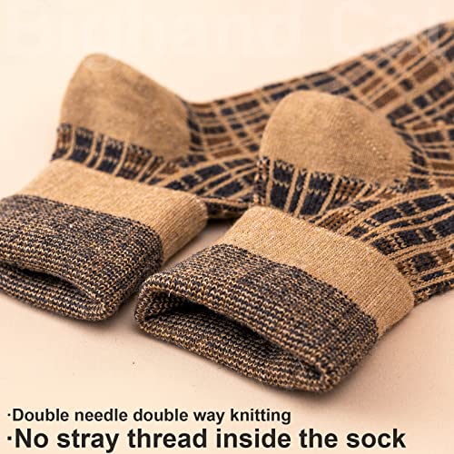 Image of IIG 5 Pairs Womens Pretty Vintage Wool Socks Unique Print Design Soft Cozy Warm Crew Socks Christmas Gift