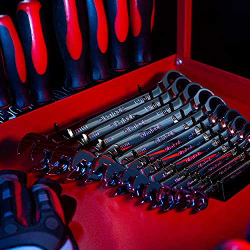 Olsa Tools Ratchet Wrenches Set (Metric 12Pc) - 6-Point Box End Ratchet Wrenches - 120 Tooth Ratcheting Wrenches Set - Magnetic Wrench Organizer - Professional Spanner Wrench Set - Part: 100045 #TOP5
