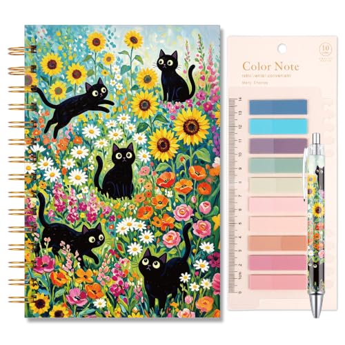 Cuaderno de Gato Negro antiderrames con tapa rígida para evitar hojas rotas