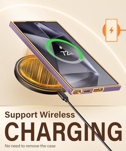 CAPRARO for Samsung Galaxy S24 Ultra Case with Camera Cover, [1x Screen Protector & Slide Camera Cover] Military Grade Shockproof Protective Phone Case for S24 Ultra Case 6.8\", Light Purple - Thumbnail 5