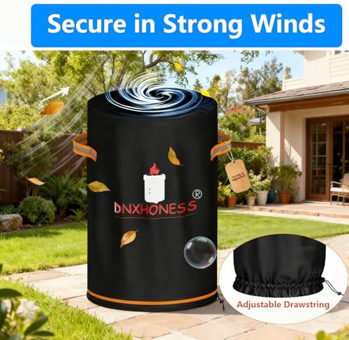 Fire Pit Cover for Ninja Fireside 360, Cover for Ninja Firepit, 600D Tear-Resistant 100% Waterproof & Anti UV Fire Pit Soft Cover Round Fits 21-23in Fire Pit with Drawstring & Double Handles by DNXHONESS - Image 5