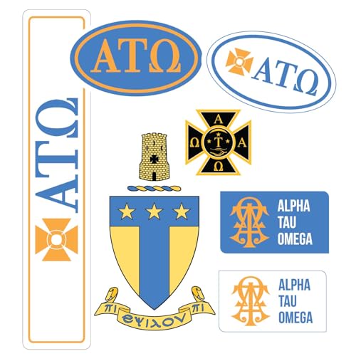 Hojas de calcomanías Alpha Tau Omega para decorar superficies sin dejar marcas 2